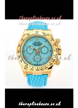Rolex Daytona 116568 Yellow Gold 4801 Movement Blue Dial Super Clone Watch 