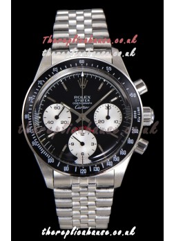 Rolex Daytona Paul Newman 37MM Cartier Black Dial Manual Wind Super Clone Watch 