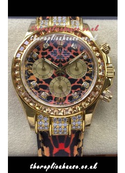 Rolex Daytona 116598 Leopard Yellow Gold Super Clone Watch 