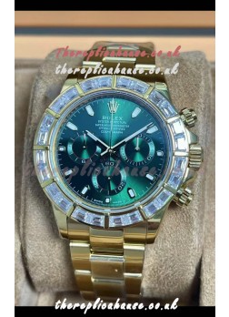 Rolex Daytona 116568 Yellow Gold Green Dial Super Clone Watch 