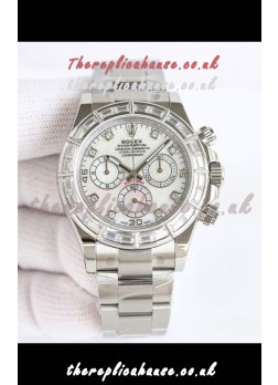 Rolex Daytona 116519 Stainless Steel White Pearl Dial Super Clone Watch 