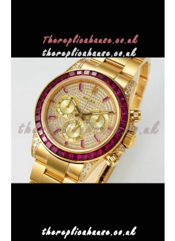 Rolex Daytona 116519 Yellow Gold Diamonds Dial Super Clone Watch 