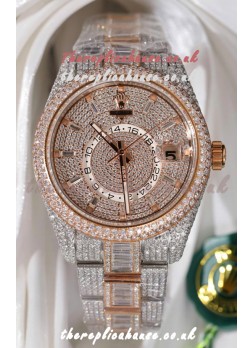 Rolex Sky-Dweller REF #m336934 Rose Gold moissanite Iced Out Swiss Replica Watch 
