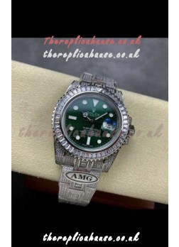Rolex Submariner 116610 Iced Out Edition 19 Green Dial Swiss Replica Watch 