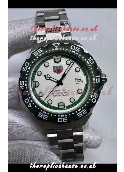 Tag Heuer Formula 1 White Dial Green Bezel Japanese Replica Watch 