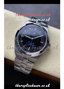 Vacheron Constantin Overseas True Moon Phase Steel Black Dial Swiss Replica Watch 