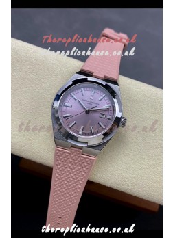 Vacheron Constantin Overseas 35MM Pink Dial Rubber Strap Super Clone Watch 