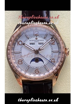 Vacheron Constantin Fiftysix Moonphase Steel Dial Rose Gold Swiss Replica Watch 