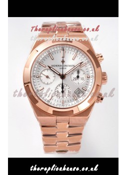 Vacheron Constantin Overseas Chronograph Rose Gold Steel Dial Super Clone Watch 