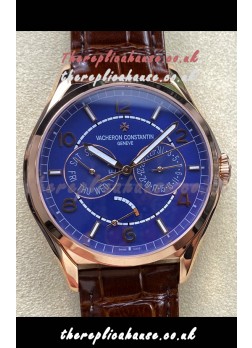 Vacheron Constantin Fiftysix Day-Date Rose Gold Blue Dial Swiss Replica Watch 