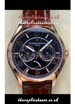 Vacheron Constantin Fiftysix Day-Date Rose Gold Black Dial Swiss Replica Watch 