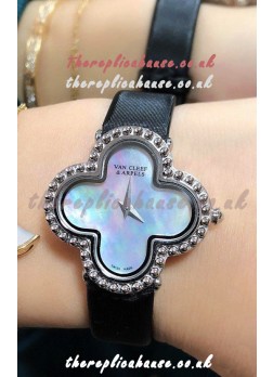 Van Cleef & Arpels Alhambra Stainles Steel Pearl Dial Watch 