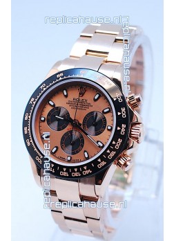 Rolex Daytona Chronograph MonoBloc Cerachrom Bezel Swiss Replica Watch in Rose Gold Plated